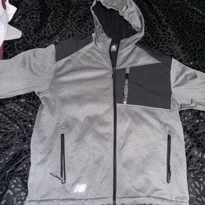 New Balance Charcoal and Black Zip-Up Hoodie